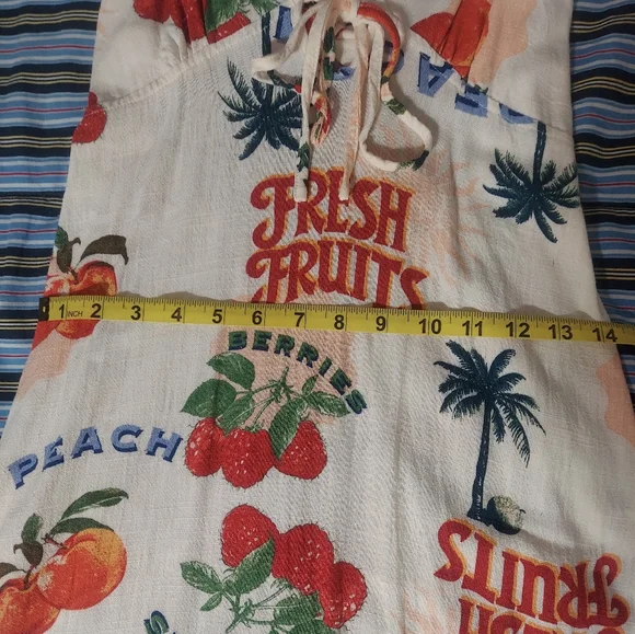 Paper Heart Fresh Fruits Print Linen-blend Maxi Dress - Picture 5 of 7
